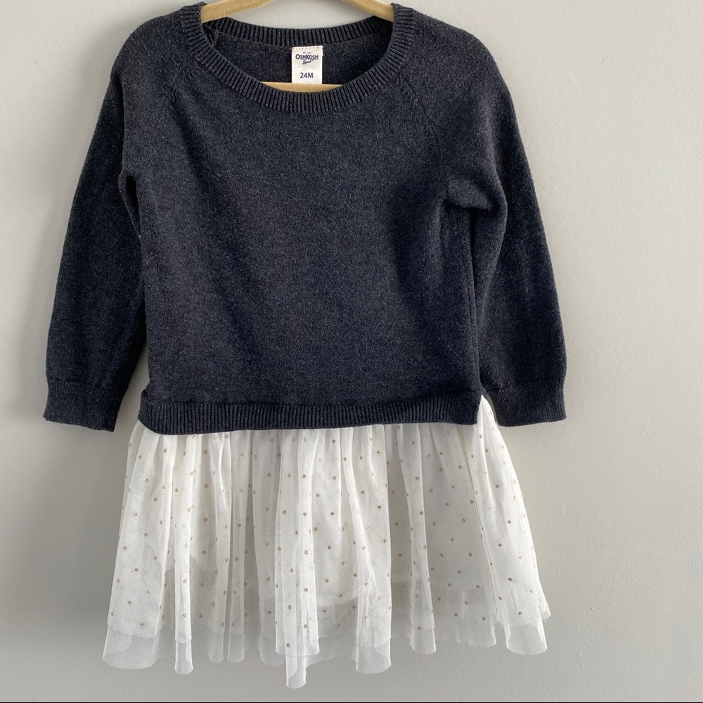 Oshkosh Sweater and Sparkly Tulle Dress